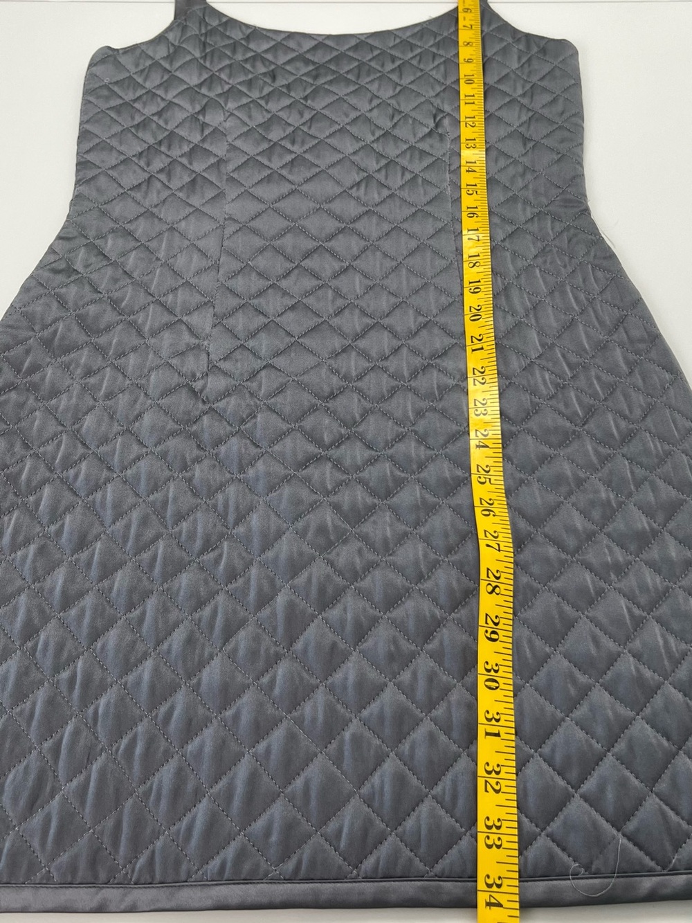 Elizabeth Wayman New York Gray Silk Quilted Sundress - Picture 13 of 16